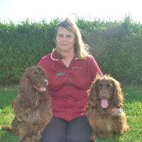 Diana with Cocker Spaniels Pepsi and Cola