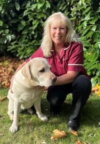 Rebecca with her Labrador, not called Boomer!